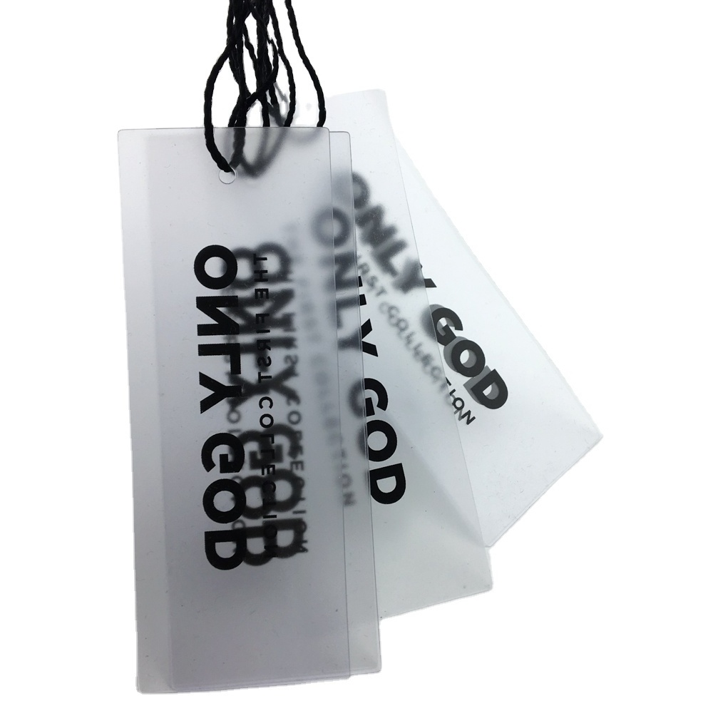 Wholesale Clear Pvc Hangtag Waterproof Tpu Plastic Clothing Hang Tag String Hangtag Pvc