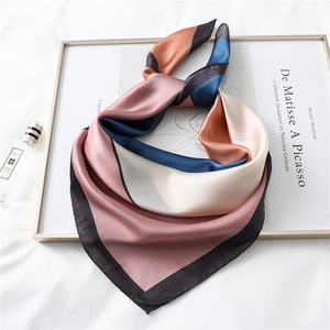 Matte Hijab Scarves Custom Logo Silk Designer Printed Polyester Designers Shawl Plain Luxury Head Hair 100% 70x70 Cm Satin Scarf