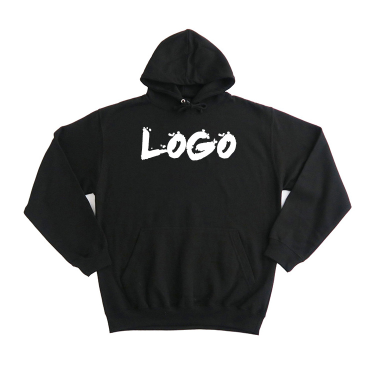 2022 Fashion High Quality Plus Size Solid Color Custom LOGO Embroider Polyester Black Pink Hoodie Strings