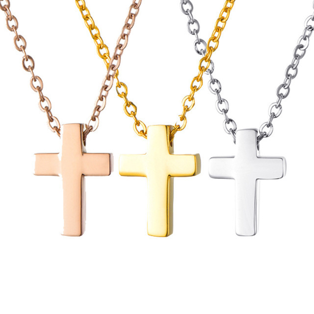 Stainless Steel Christian Necklace Custom Bible Verse Cross Pendant Prayer Charm Necklace Faith Religious Jewelry for Women