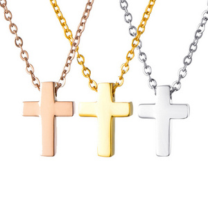 Stainless Steel Christian Necklace Custom Bible Verse Cross Pendant Prayer Charm Necklace Faith Religious Jewelry for Women