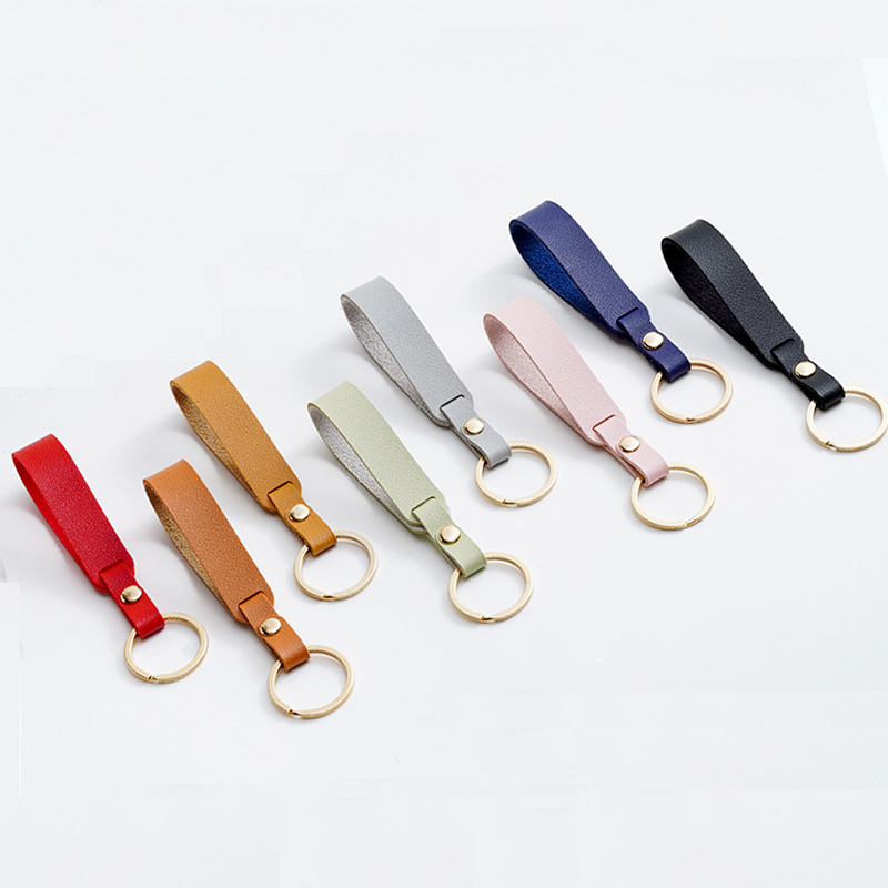 Promotional Marketing Gifts Sublimation Engraved Key Rings Car Key Chains Custom Logo Double-sided PU Leather Key Chain