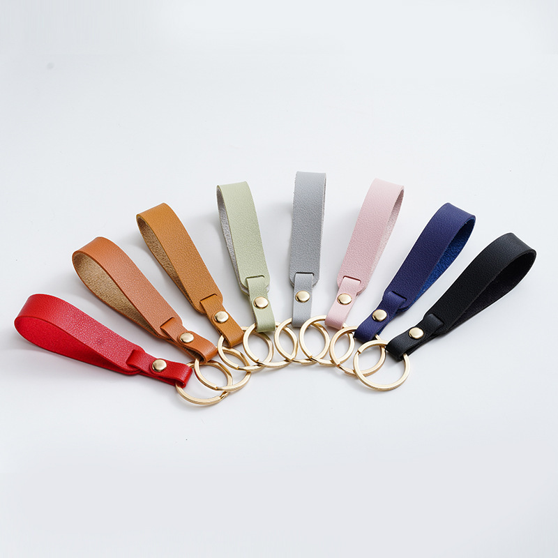 Promotional Marketing Gifts Sublimation Engraved Key Rings Car Key Chains Custom Logo Double-sided PU Leather Key Chain