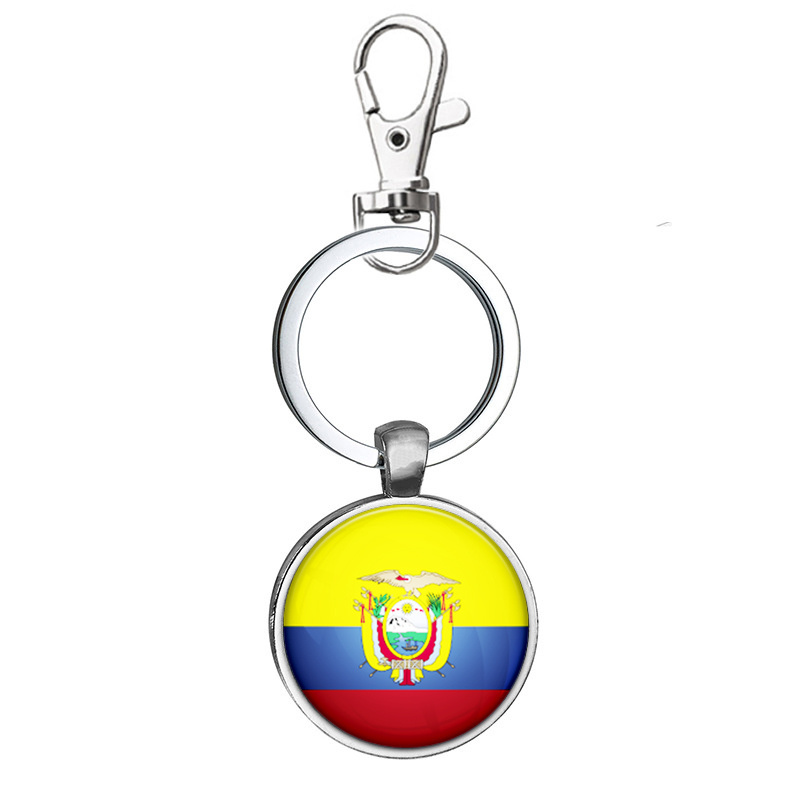 Manufacturer 233 Countries Flag Keychain National Country Flag Key Ring Souvenir Promotion Gift Glass Dome Cabochon Key Chain