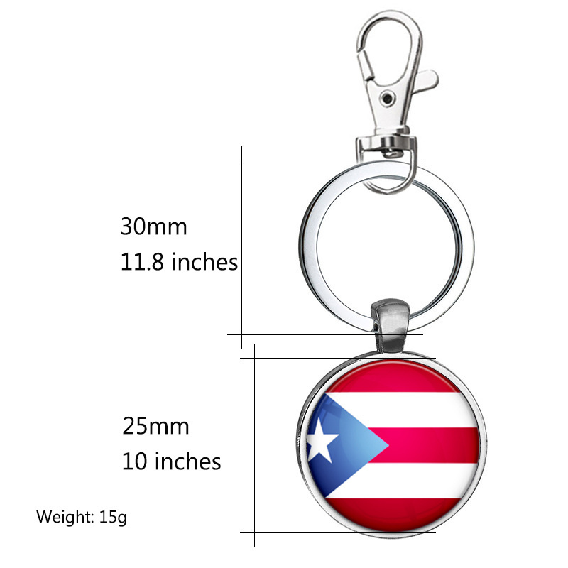 Manufacturer 233 Countries Flag Keychain National Country Flag Key Ring Souvenir Promotion Gift Glass Dome Cabochon Key Chain