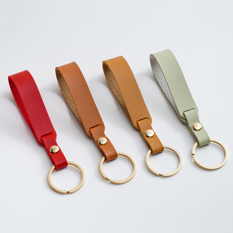 Promotional Marketing Gifts Sublimation Engraved Key Rings Car Key Chains Custom Logo Double-sided PU Leather Key Chain