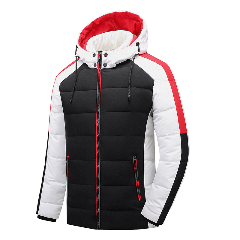 New stylish mens blank warm think puffer bubble jacket casual short shiny windbreaker with hooded plus size winter down coat man