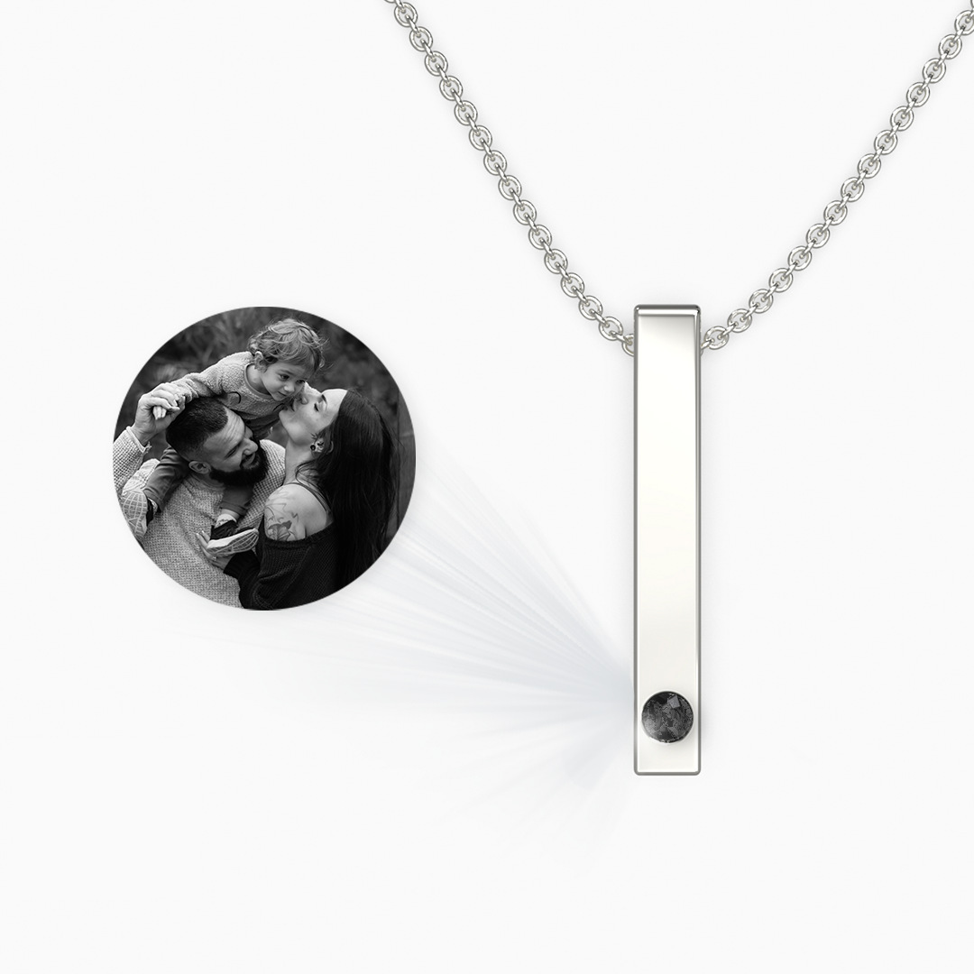 Qiuhan OEM 100 Languages Stainless Steel Projection Necklace Photos Custom Pendant Choker