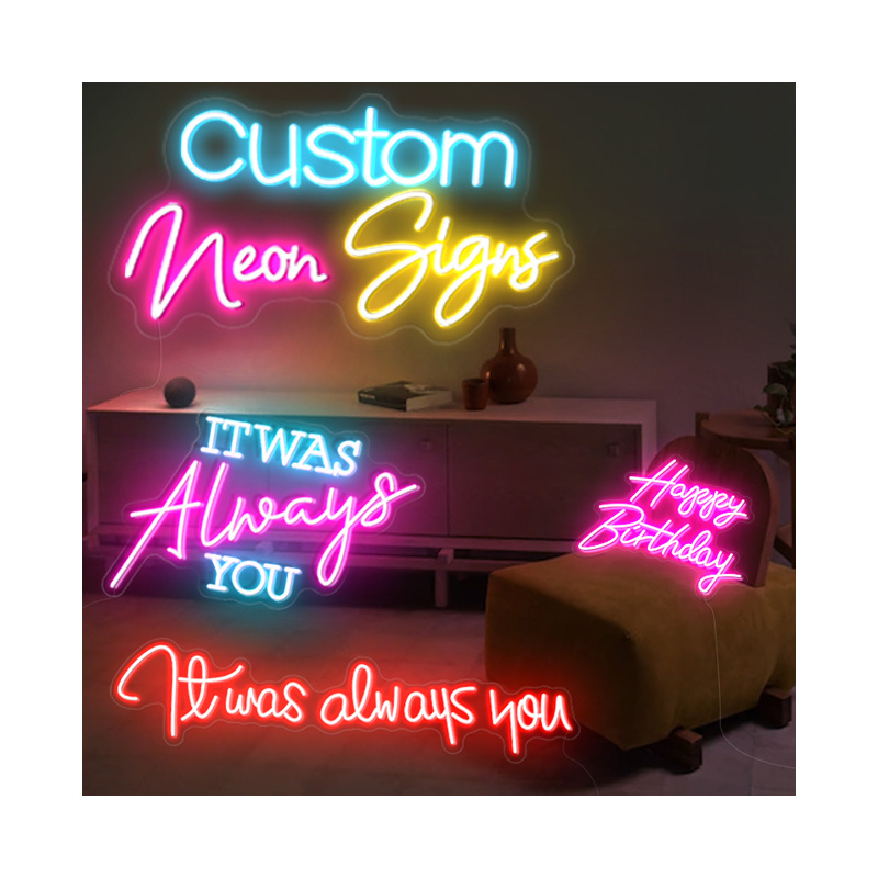 Manufacturer Fast delivery NO MOQ Dropshipping happy birthday led neon light letter custom led light neon sign neon wall art