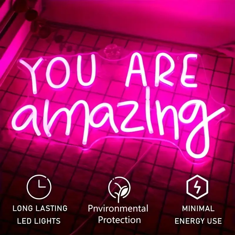 You Are Amazing LED Neon Light Sign Wedding Birthday Girls Party Wall Decor Sign Living Room Bar Pub Club LED Light Sign