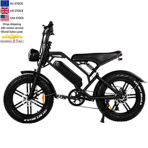 EU Warehouse Fat Tire Electric Bike 20inch V8 Foldable E bike Price 750W Motor 15AH Battery Electric Bicycle