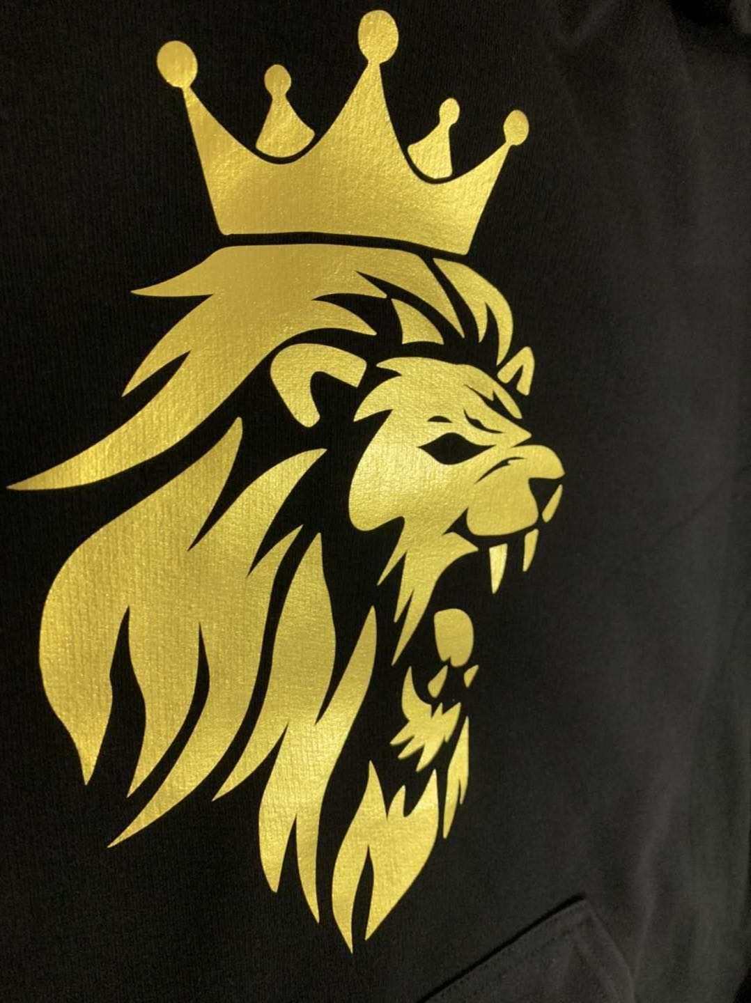 New coming high quality gold print t shirt custom t shirt with gold logo print free labels and hang tags offer