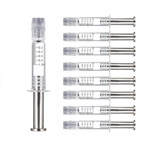 1ml glass concentrate /beauty cosmetic Hyaluronic Acid syringe custom packaging oil syringes for filling