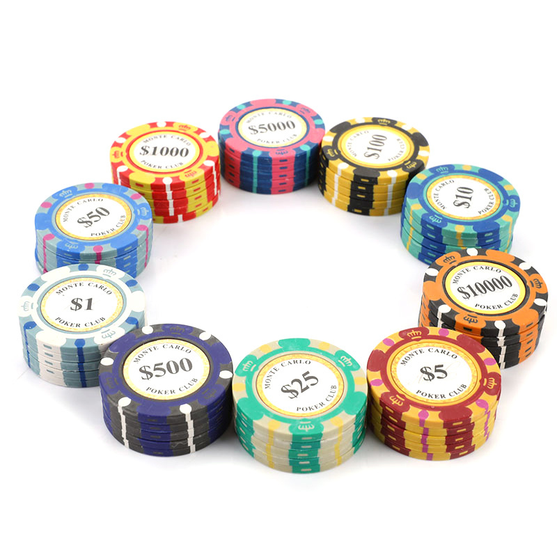 Customize Entertainment Plastic Poker Chip 10G 39Mm Ceramic Cheap Rfid Poker Chips With Digital Print