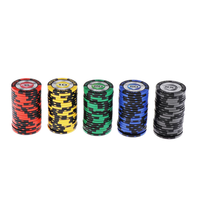 Hot Selling Style Convenient 43Mm Cards European Round Coins Aluminum Case 1000 Poker Chips Customized Ceramic Chips Poker