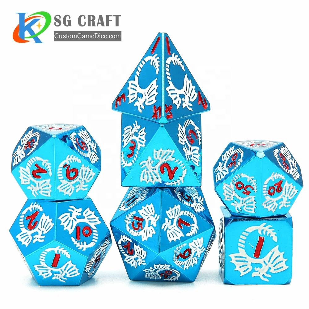 Wholesale Polyhedral DND Dice Set D4 D6 D8 D10 D12 D20 d&d Custom Gaming Dice Animal Core Dice for DND RPG MTG Table Games