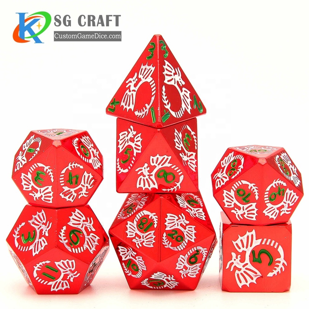 Wholesale Polyhedral DND Dice Set D4 D6 D8 D10 D12 D20 d&d Custom Gaming Dice Animal Core Dice for DND RPG MTG Table Games