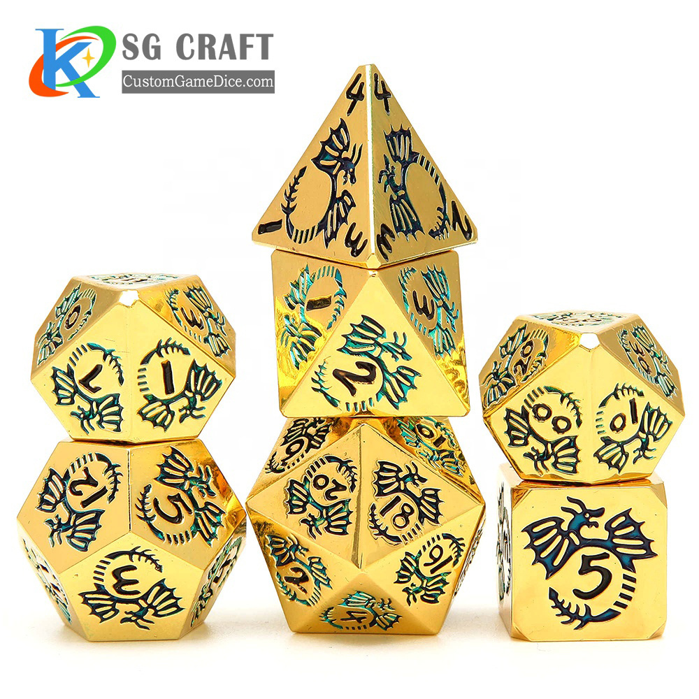 Wholesale Polyhedral DND Dice Set D4 D6 D8 D10 D12 D20 d&d Custom Gaming Dice Animal Core Dice for DND RPG MTG Table Games