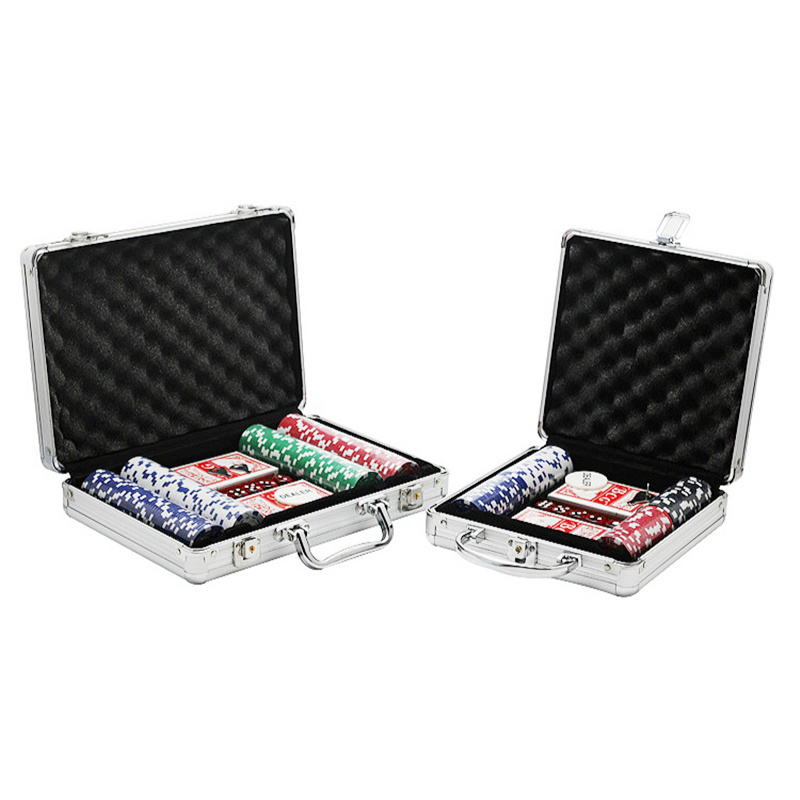 High Quality 500Pcs Tray Customized Double Poker Chip Scroll Mini Poker Chips Case Box With Poker Chips