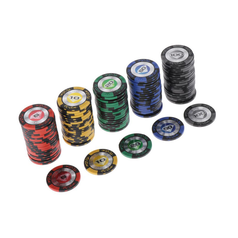 Custom Luxury Gambling Casino Style Chips 11.5G Abs Ceramic Poker Chip Set In Wooden Case