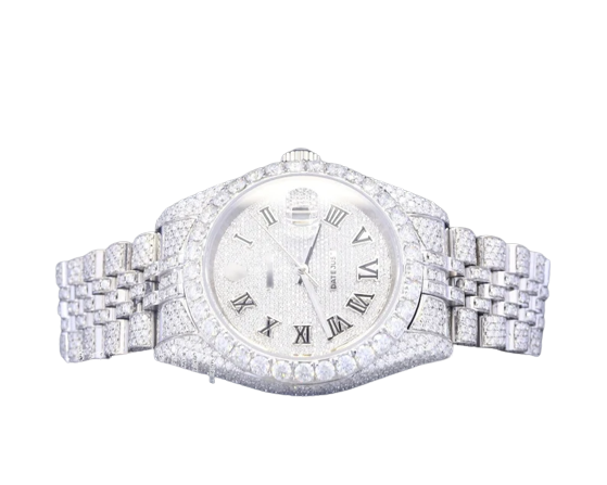 Stainless Steel Iced Out Moissanite Diamond VVS Clarity Diamond Studded Analog Watch Available at Wholesale Price High Quality