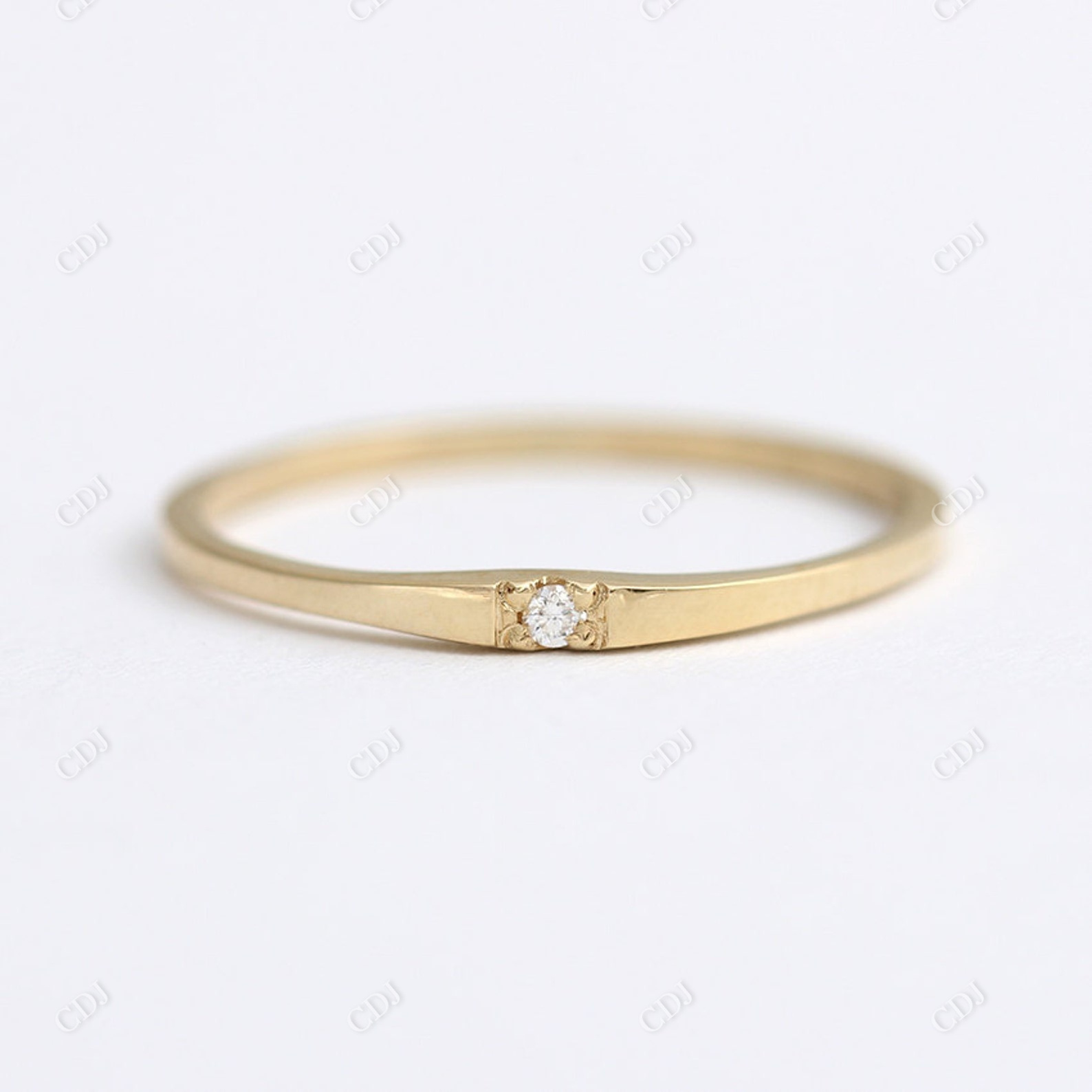 New Trendy Lab Grown Diamond Wedding Band Single Stone Dainty Ring Simple Thin Gold Wedding Band Adjustable Ring For Women