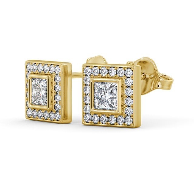 Real 14K gold 0.55CTW Certified CVD Lab Grown Princess Cut diamond stud earrings women Fashion High Quality Fine Jewelry Earring