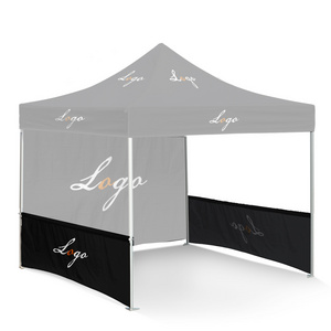 10x10  canopy tent single side printed half wall  advertising  event custom print trade show ez pop up marquee gazebo awning