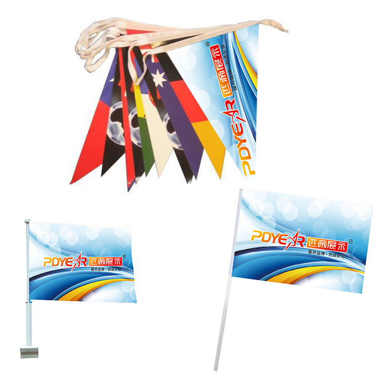 PDyear advertising custom printing promotional polyester car hand bunting string pennant flag banners stands