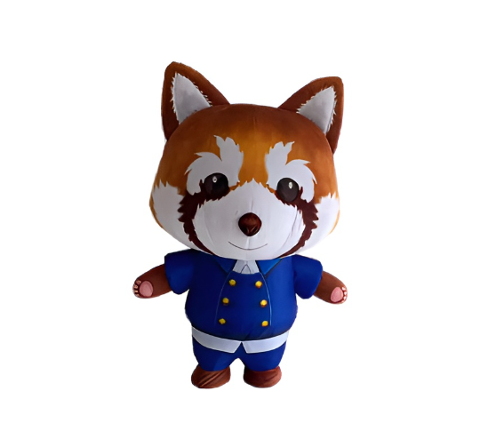 giant inflatable fox cartoon Fur Inflatable Cartoon Mascot Costume inflatable plush fox costume for Adult Advertising