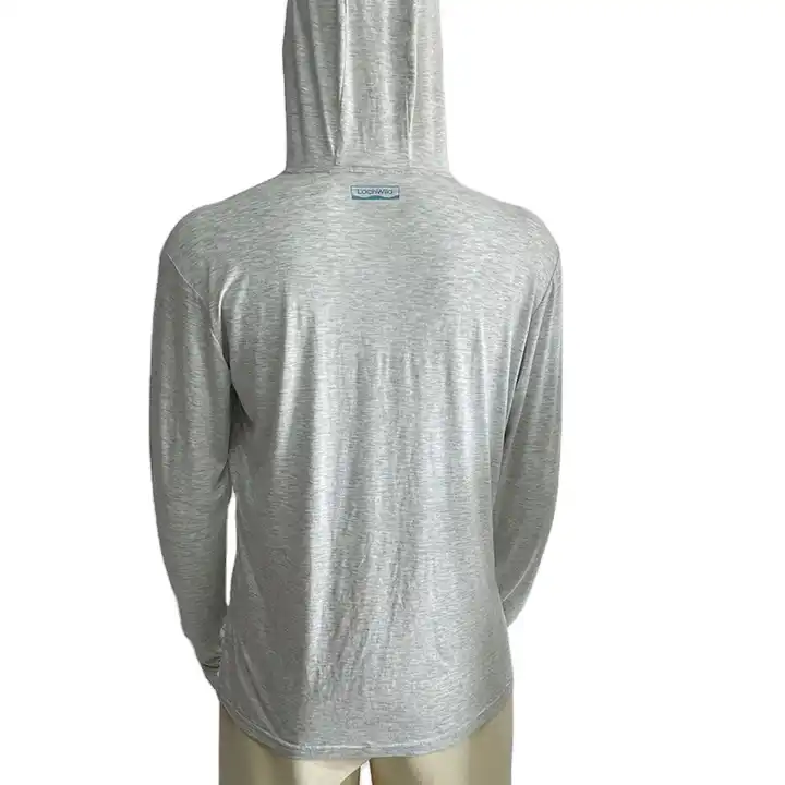 Custom OEM logo 88% Polyester 12%Spandex Blank Quick Dry Sports Wear Outdoor Performance Lightweight Fishing Hoodie