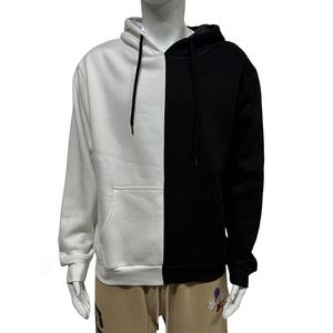 Pullover Oem Customized Two-color Design Colorblock Hoody Half And Half Colored Split Multi Color Block 2 Two Tone Hoodies