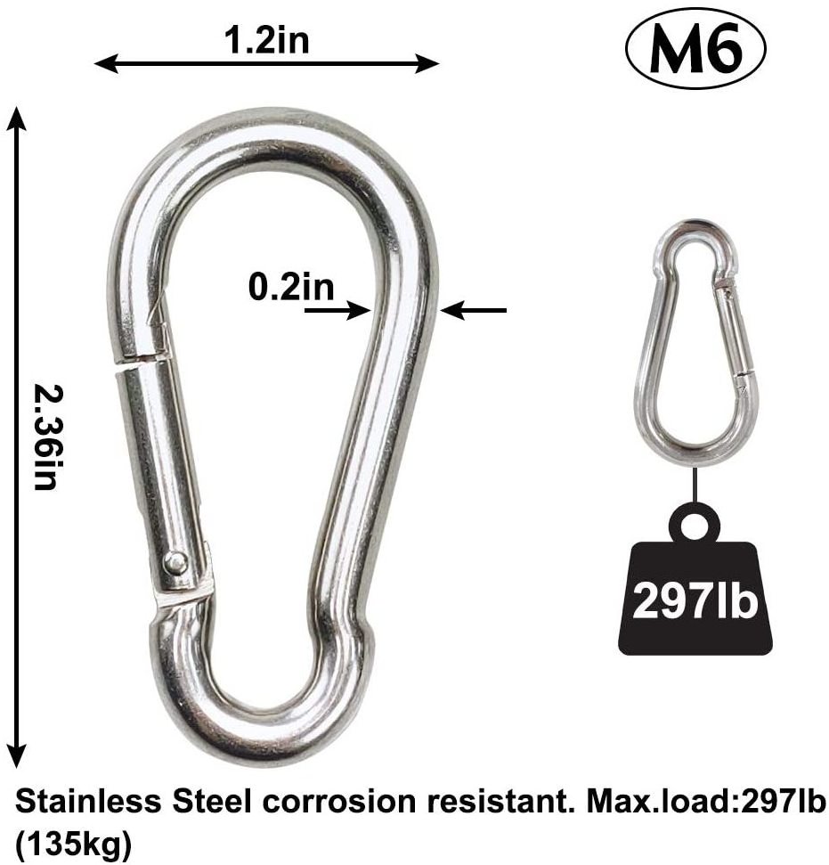 Hot Sale Bag Hardware Snap Cargo Straps Metal Latch Rotating Carabiner Hook