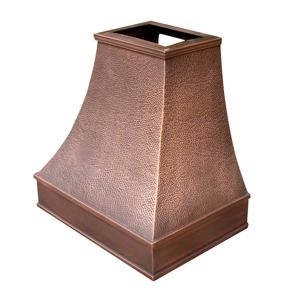 Customhoodsmaster H80002 custom hand crafted hand hammered antique copper kitchen chimney range hood canopy hood