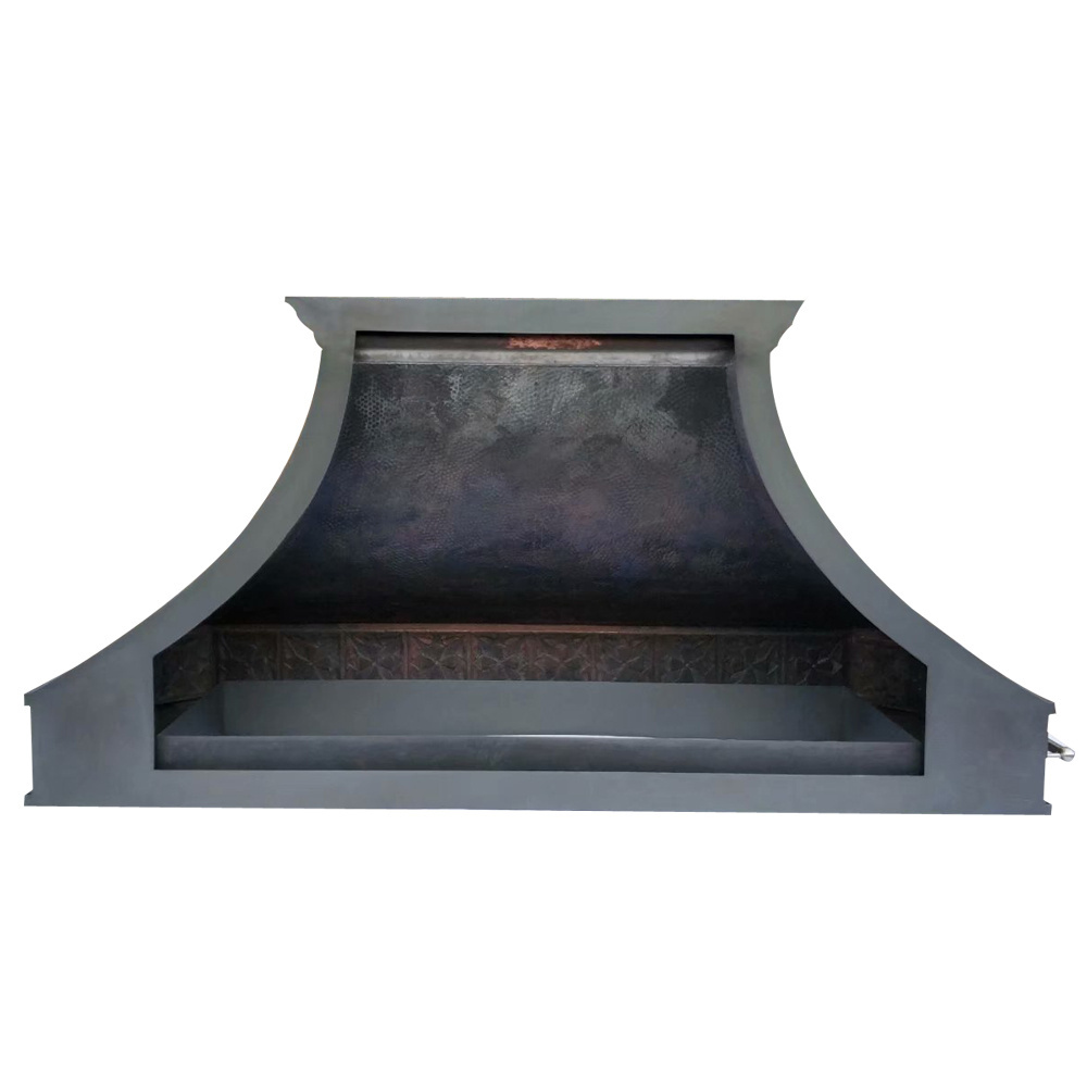 Customhoodsmaster custom hand crafted hand hammered antique copper kitchen chimney range hood canopy hood