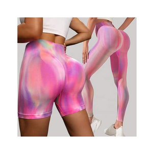 New arrival fitness tie dye thick workout yoga pants leggings wholesale seamless