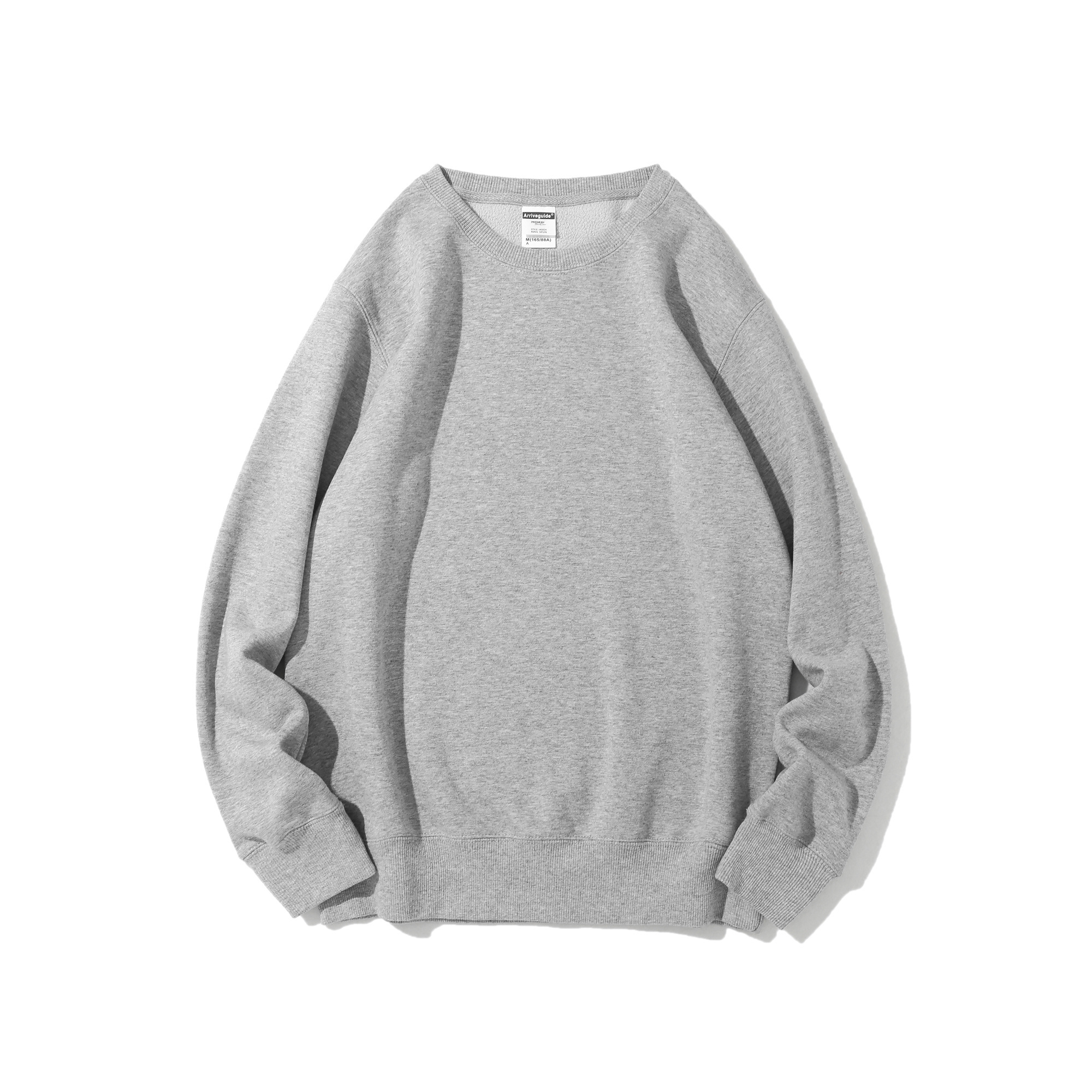 New Arrival Custom Logo Crewneck Cotton Sweatshirt Drop Shoulder Pink Colors Casual Loose Pullover Fleece Men's Sweater