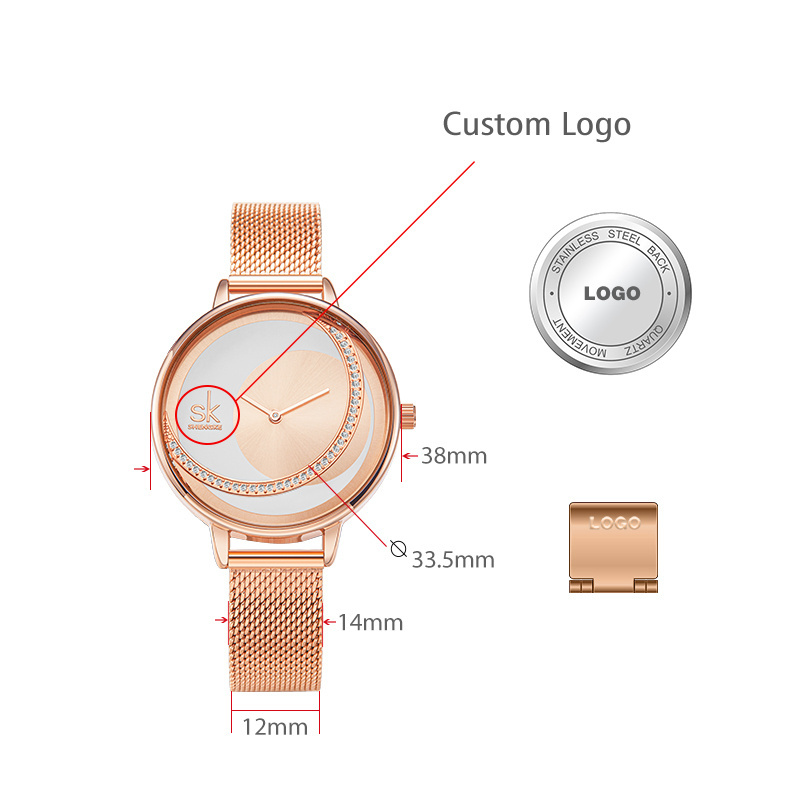 SHENGKE  genuine business luxury  Wristwatch K0088L  Custom Logo Ladies Bracelet Watches Fashion Casual Watch  Relogio Feminino