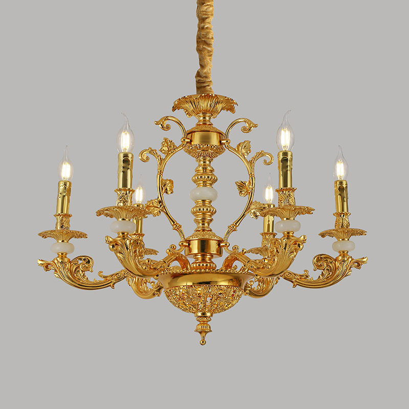 Silver Chain Chain Lamp American Style Ceramic Flower Gold Living Roomlarge French Chandelier Amber Pendant Light