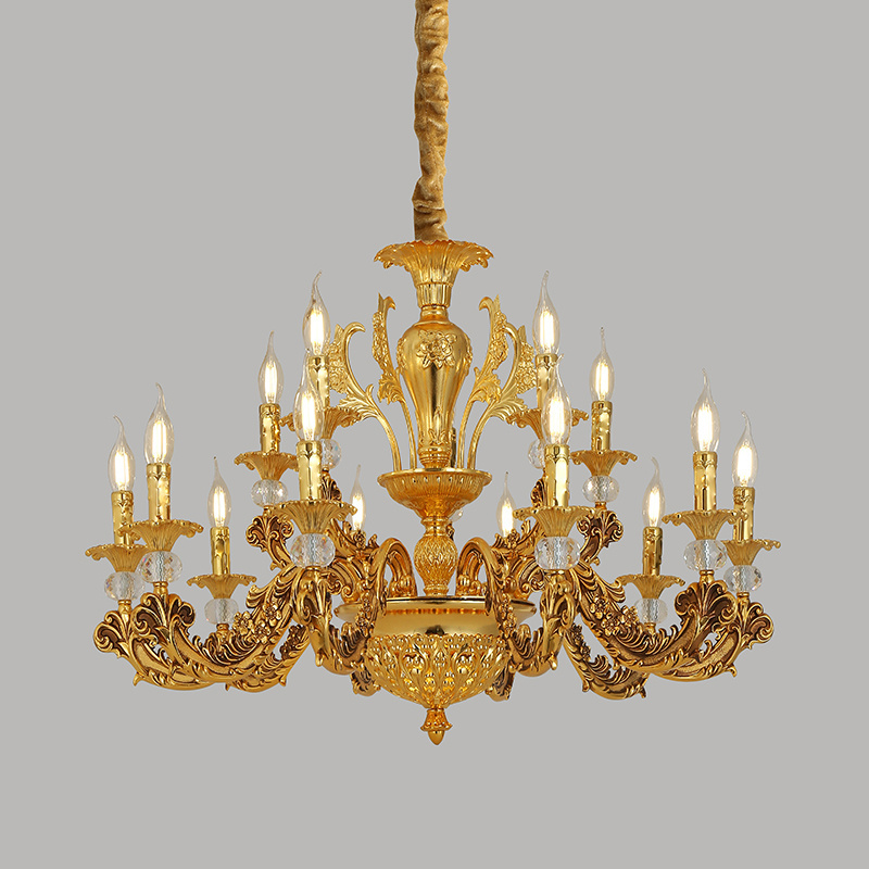 Silver Chain Chain Lamp American Style Ceramic Flower Gold Living Roomlarge French Chandelier Amber Pendant Light