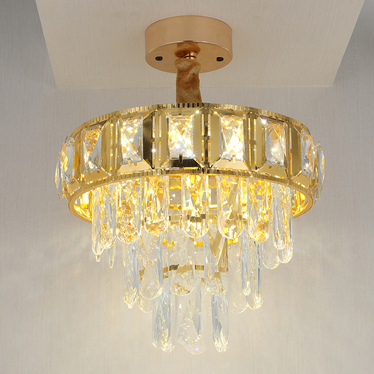 CUSTOM For Lighting Dinning Room New Home Decorative Small Fixture Iron Pendant Light Gold K9 Modern Luxury Crystal Chandeliers