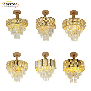 CUSTOM For Lighting Dinning Room New Home Decorative Small Fixture Iron Pendant Light Gold K9 Modern Luxury Crystal Chandeliers