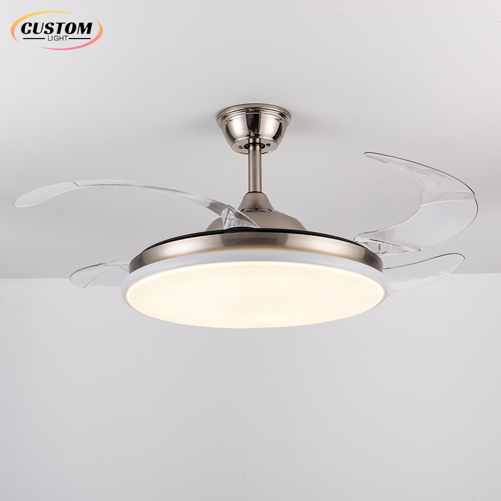 Bathroom Light Modern Techo Abanico De Square Chandelier Ceiling Fan With Light And Remote Fan Light