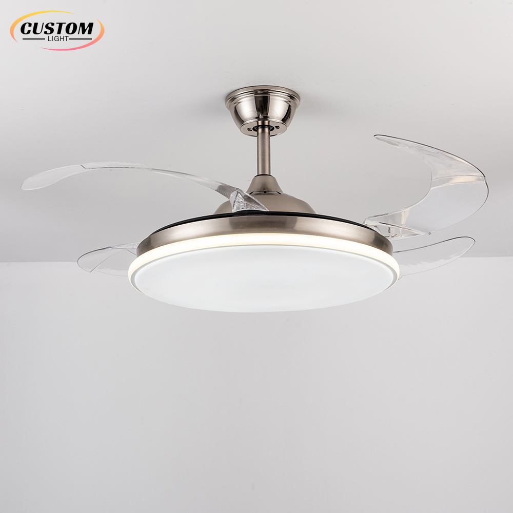 Bathroom Light Modern Techo Abanico De Square Chandelier Ceiling Fan With Light And Remote Fan Light