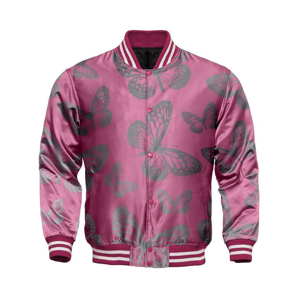 men sublimation high quality  custom wholesale satin varsity letterman baseball bomber jacket