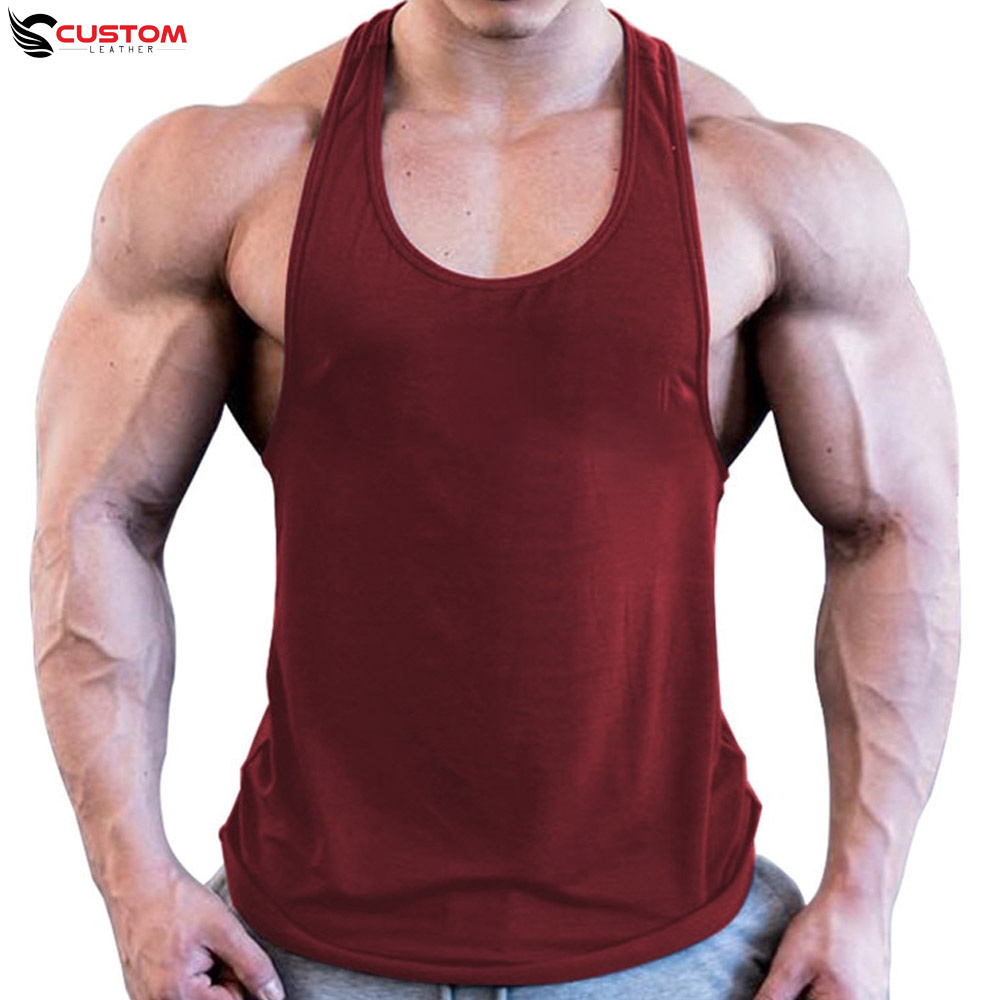 Men Cotton Polyester Gym Fitness Wear Singlets 2022 High Quality Fitness Singlets