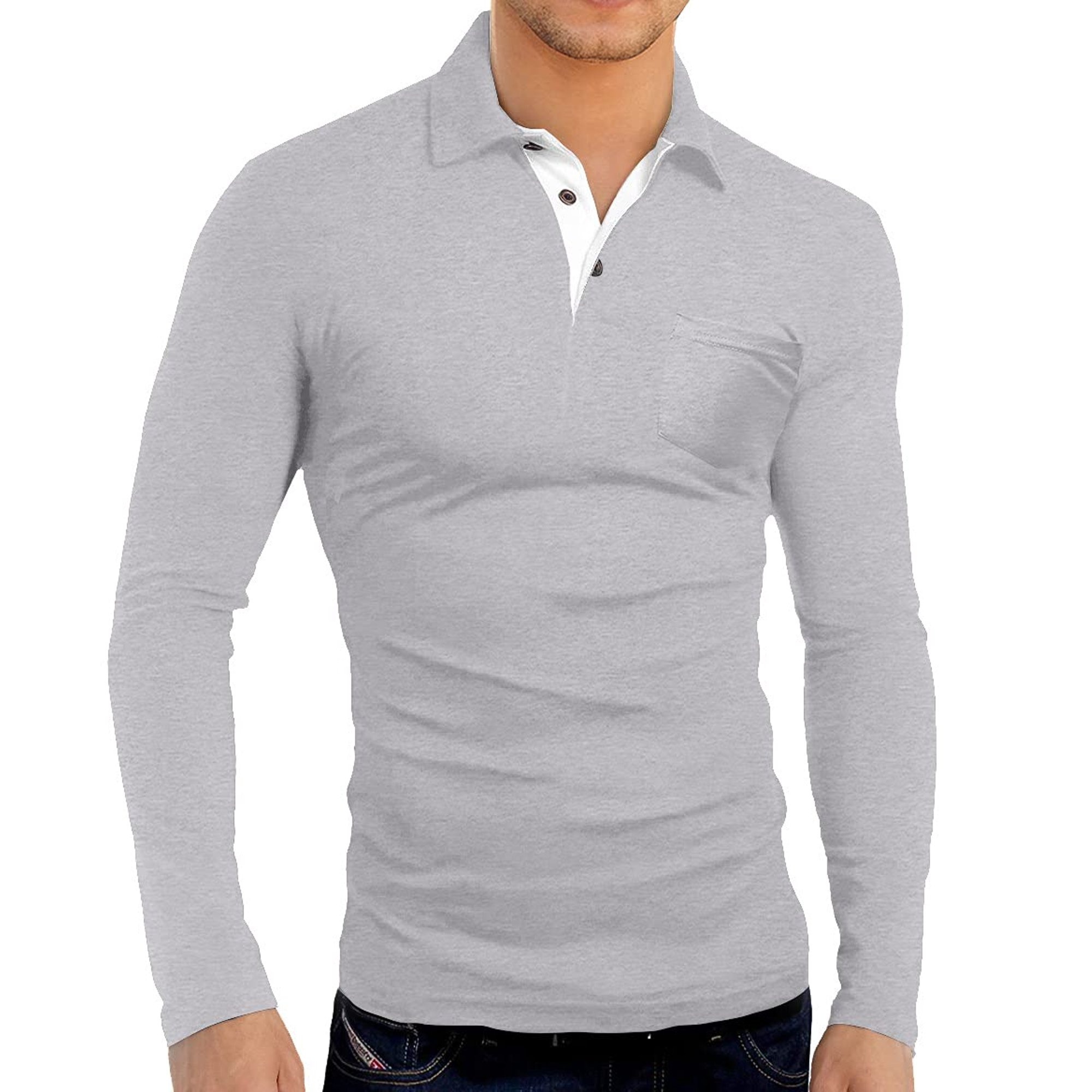 Custom Fashion Wholesale Casual Men Long Sleeve Polo T-Shirt customized plain classic workout high quality polo shirt