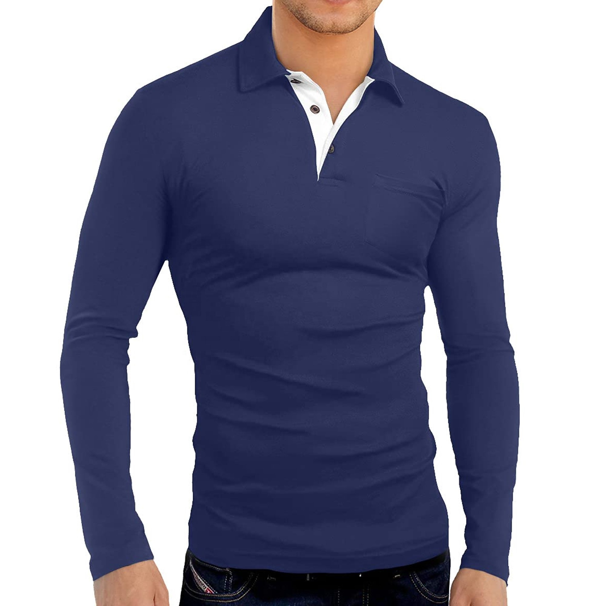 Custom Fashion Wholesale Casual Men Long Sleeve Polo T-Shirt customized plain classic workout high quality polo shirt