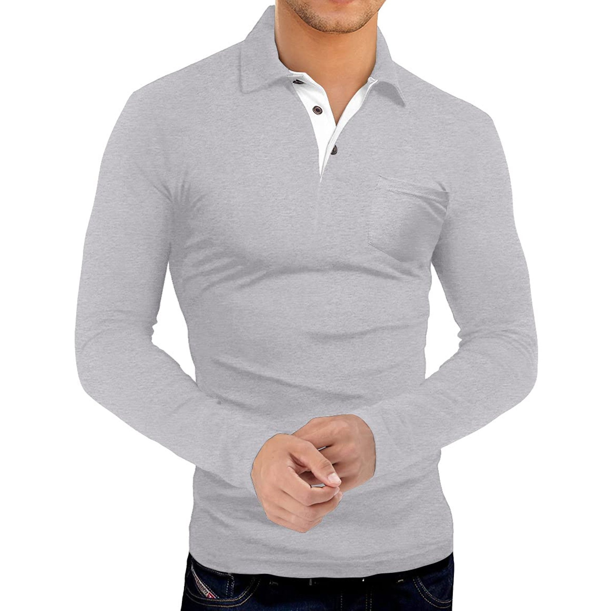 Custom Fashion Wholesale Casual Men Long Sleeve Polo T-Shirt customized plain classic workout high quality polo shirt