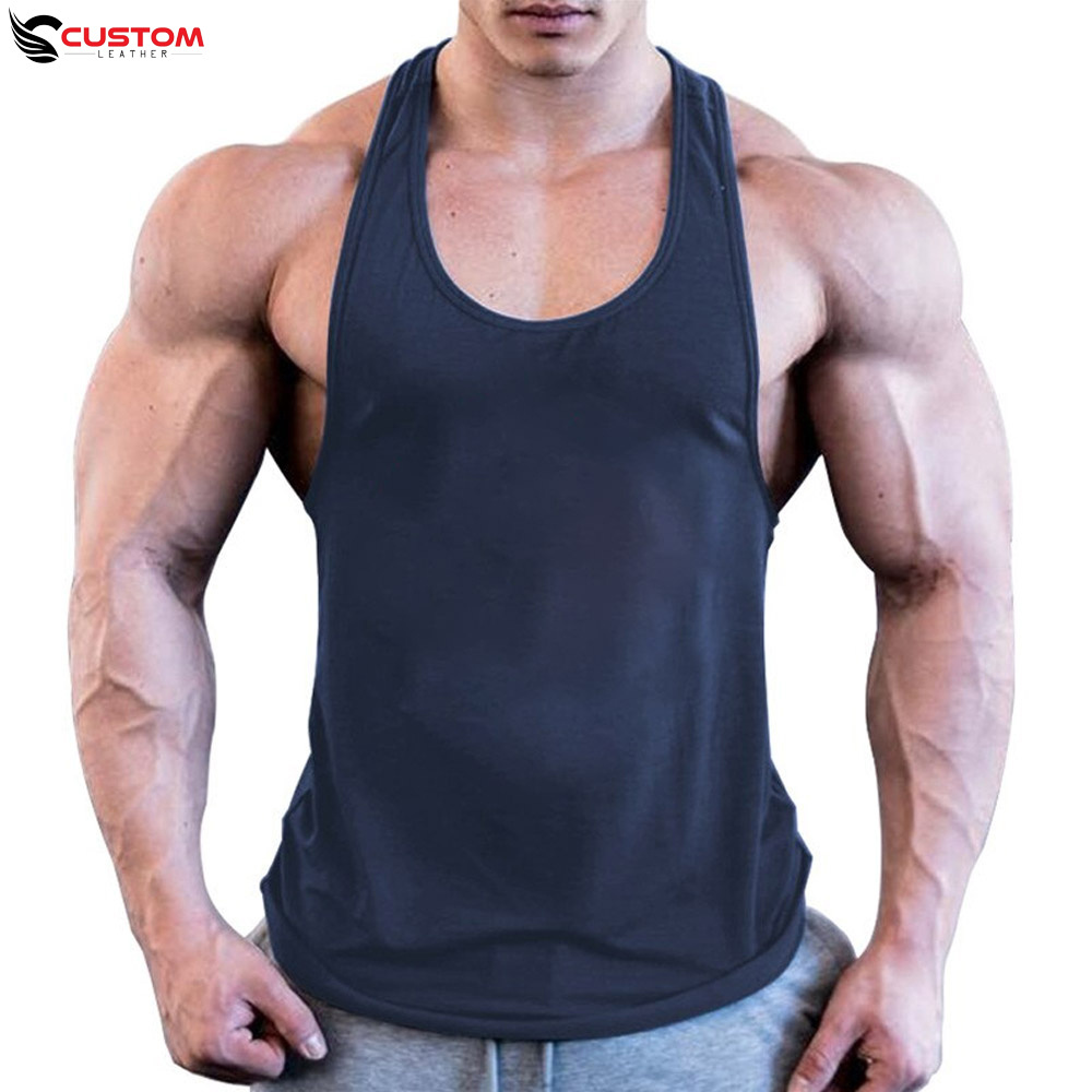 Men Cotton Polyester Gym Fitness Wear Singlets 2022 High Quality Fitness Singlets